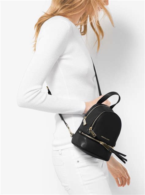 michael kors rhea mini backpack black|michael kors rhea colorblock backpack.